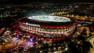 Toma aérea del Estadio Azteca tras su reinauguración de 2026.