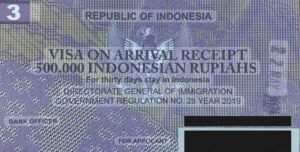Visa on arrival Indonesia