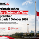Pemerintah Imbau Bendera Setengah Tiang 30 September, Penuh pada 1 Oktober 2026