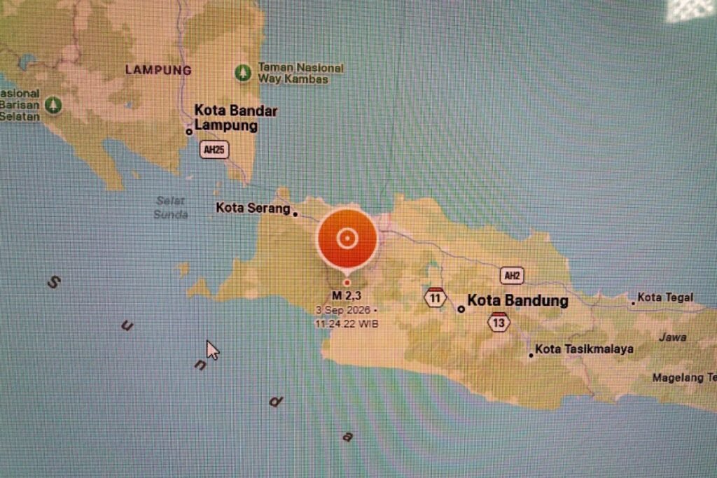 Foto Peta Gempa Bogor - 3 September 2026