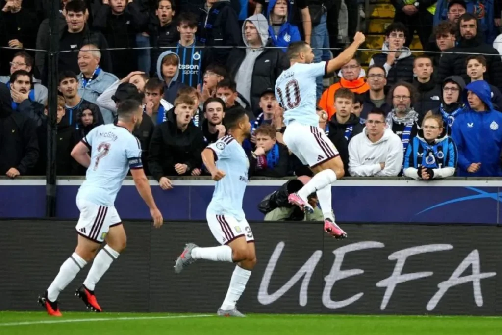aston villa emiliano buendia selebrasi