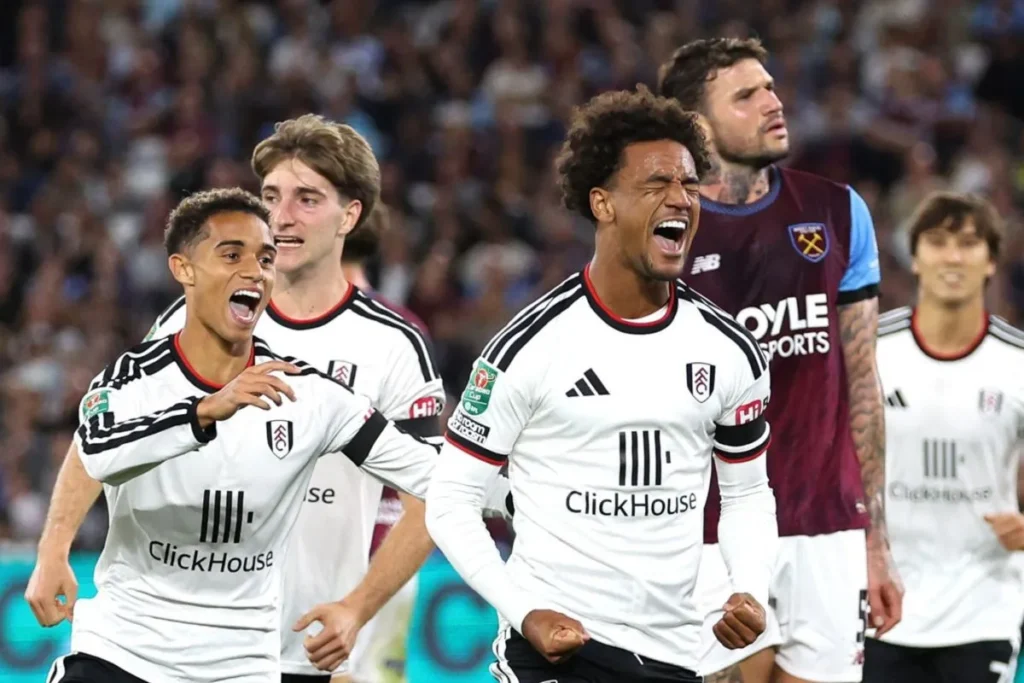 fulham rayakan gol