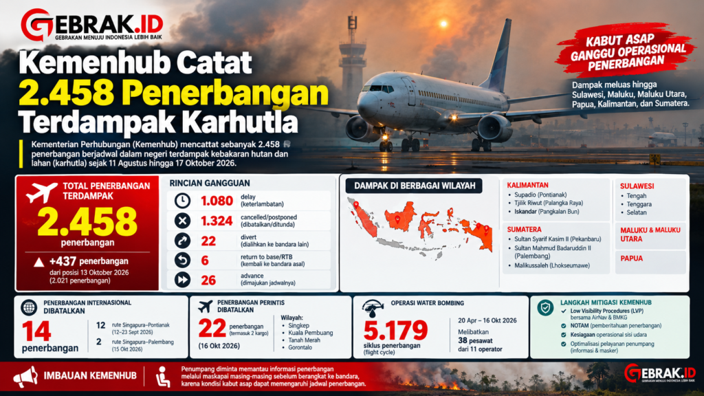 Gambar - Ribuan penerbangan terhalang asap Karhutla