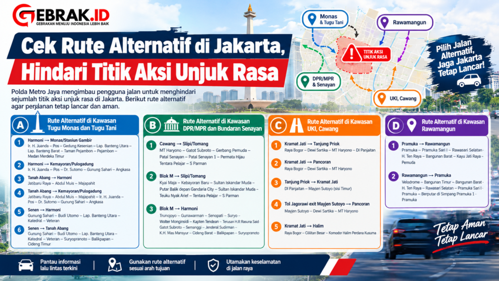 Gambar Rute Alternatif selama demo